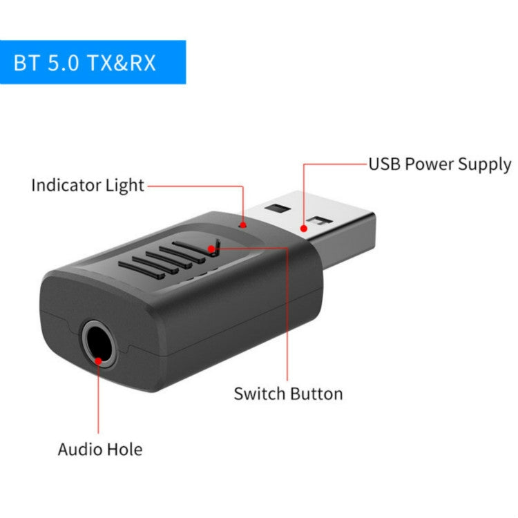 JEDX-M135 USB5.0 4 in 1 Bluetooth Audio Receiver Transmitter - Audio Receiver Transmitter by PMC TechLife | Online Shopping South Africa | PMC TechLife