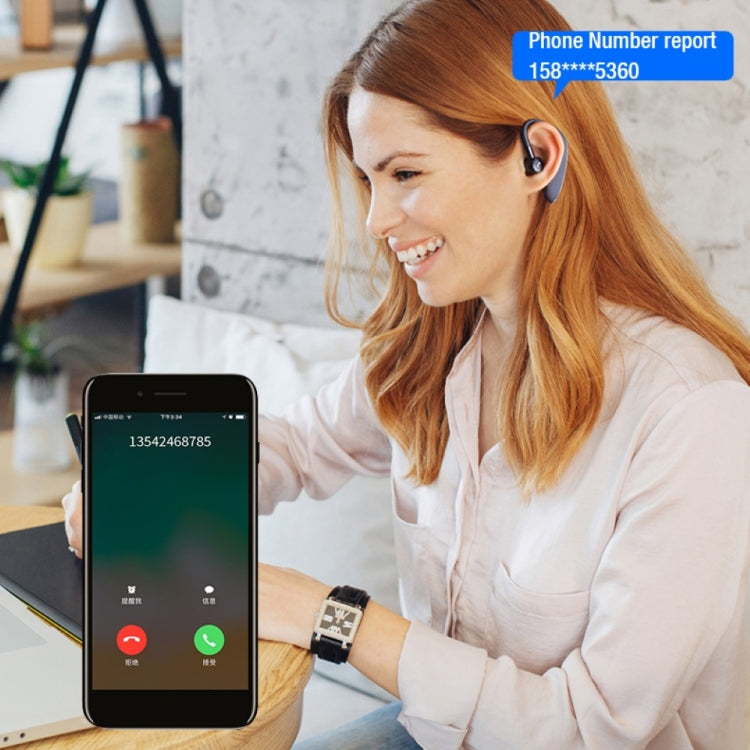 F900 Mini Earhook 180° Freely Rotating Wireless Bluetooth 5.0 Earphone Car Handsfree Call Headphone(Black Gray) - Bluetooth Earphone by PMC Jewellery | Online Shopping South Africa | PMC Jewellery