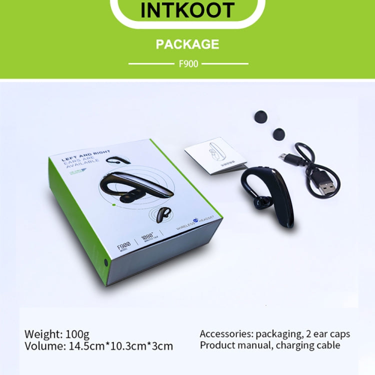 F900 Mini Earhook 180�� Freely Rotating Wireless Bluetooth 5.0 Earphone Car Handsfree Call Headphone(Black Gray) - Bluetooth Earphone by PMC TechLife | Online Shopping South Africa | PMC TechLife