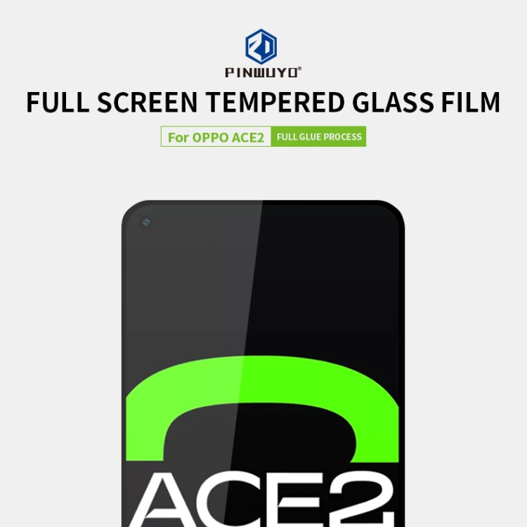 For OPPO Ace2 PINWUYO 9H 2.5D Full Screen Tempered Glass Film(Black) - OPPO Tempered Glass by PINWUYO | Online Shopping South Africa | PMC TechLife | Buy Now Pay Later Mobicred