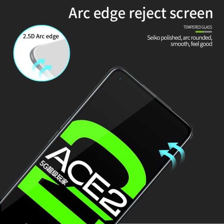 For OPPO Ace2 PINWUYO 9H 2.5D Full Screen Tempered Glass Film(Black) - OPPO Tempered Glass by PINWUYO | Online Shopping South Africa | PMC TechLife | Buy Now Pay Later Mobicred