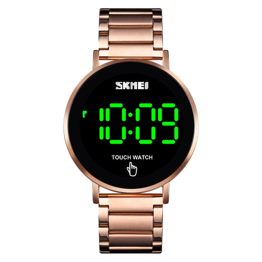 SKMEI 1550 Simple and Stylish LED Touch Screen Men  Watch Waterproof Stainless Steel With Electronic Watch(Rose Gold) - LED Digital Watches by SKMEI | Online Shopping South Africa | PMC Jewellery | Buy Now Pay Later Mobicred