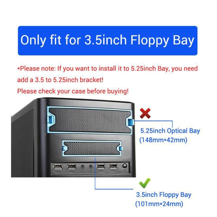 2-Port USB 3.0 3.5 inch Front Panel Data Hub for PC - free shipping - PMC TechLife - Order now!