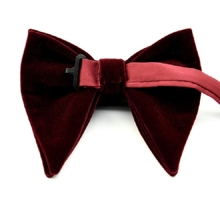 Men Velvet Double-layer Big Bow-knot Bow Tie Clothing Accessories(Brown) - Tie clip by PMC Jewellery | Online Shopping South Africa | PMC Jewellery