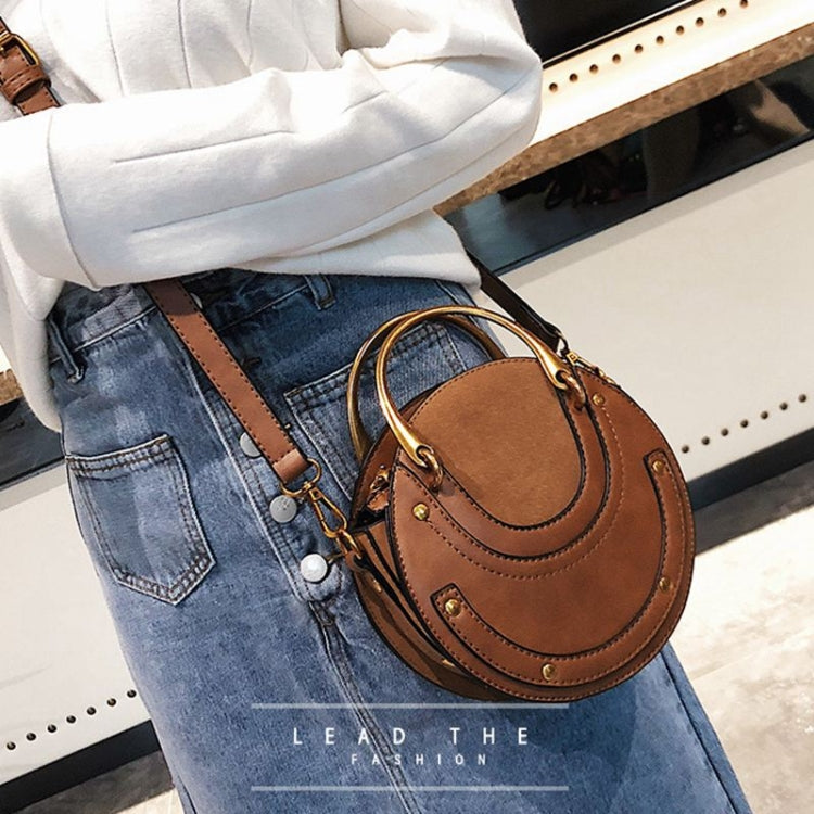 Circular Scrub PU Leather Women Bags Retro Handbag Shoulder Mini Bag(Green) - Handbags by PMC TechLife | Online Shopping South Africa | PMC TechLife | Buy Now Pay Later Mobicred