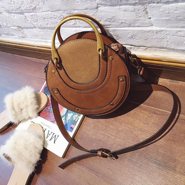 Circular Scrub PU Leather Women Bags Retro Handbag Shoulder Mini Bag(Green) - Handbags by PMC TechLife | Online Shopping South Africa | PMC TechLife | Buy Now Pay Later Mobicred