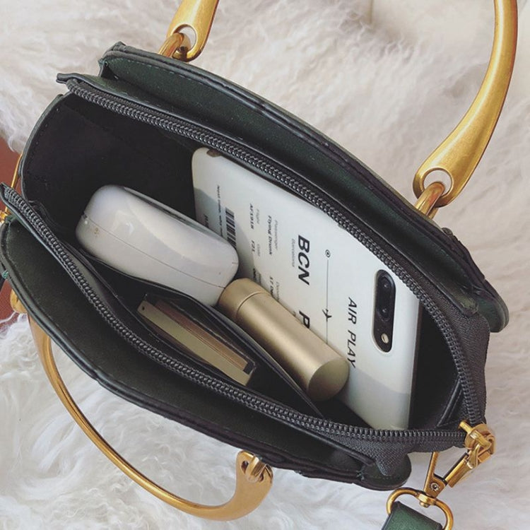 Circular Scrub PU Leather Women Bags Retro Handbag Shoulder Mini Bag(Green) - Handbags by PMC TechLife | Online Shopping South Africa | PMC TechLife | Buy Now Pay Later Mobicred