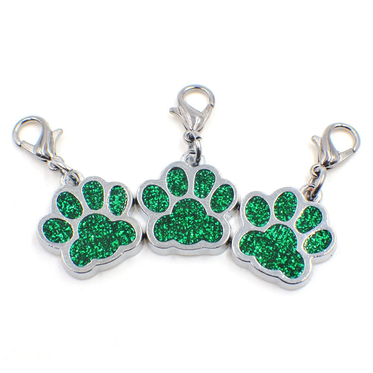 10 PCS Enamel Cat Dog  Bear Paw Prints Key Chain Jewelry Making(Dark Green) - Pendants by PMC TechLife | Online Shopping South Africa | PMC TechLife | Buy Now Pay Later Mobicred