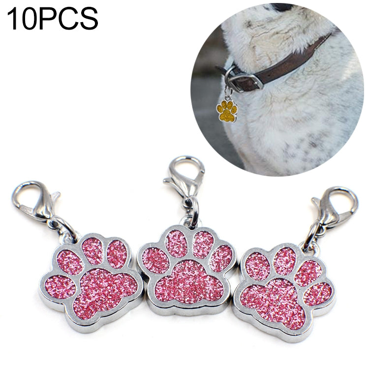 10 PCS Enamel Cat Dog  Bear Paw Prints Key Chain Jewelry Making(Pink) - Pendants by PMC TechLife | Online Shopping South Africa | PMC TechLife | Buy Now Pay Later Mobicred