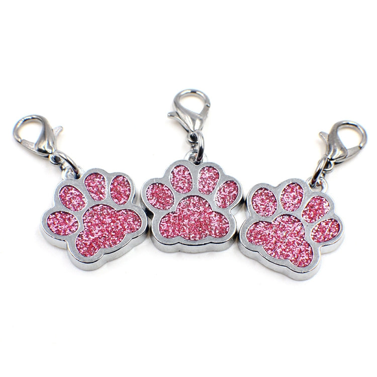 10 PCS Enamel Cat Dog  Bear Paw Prints Key Chain Jewelry Making(Pink) - Pendants by PMC TechLife | Online Shopping South Africa | PMC TechLife | Buy Now Pay Later Mobicred