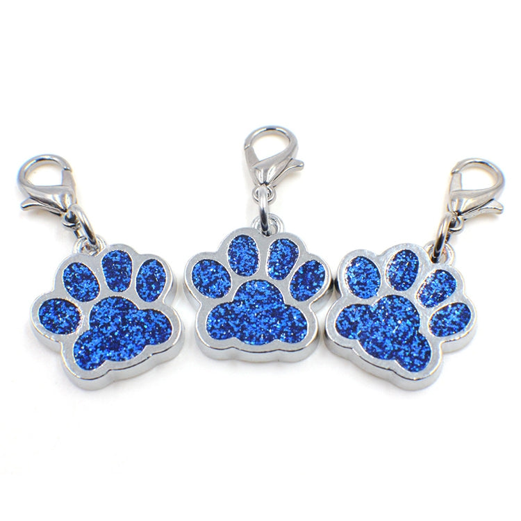 10 PCS Enamel Cat Dog  Bear Paw Prints Key Chain Jewelry Making(Dark Blue) - Pendants by PMC TechLife | Online Shopping South Africa | PMC TechLife | Buy Now Pay Later Mobicred