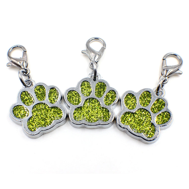 10 PCS Enamel Cat Dog  Bear Paw Prints Key Chain Jewelry Making(Light Green) - Pendants by PMC TechLife | Online Shopping South Africa | PMC TechLife | Buy Now Pay Later Mobicred