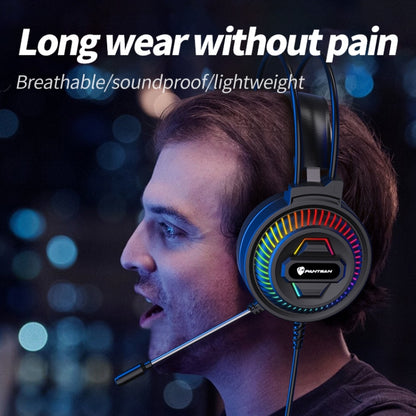 PANTSAN PSH-400 USB Computer Head-Mounted Luminous RGB Wired Headset, Specification:3.5mm Single Plug - Multimedia Headset by PANTSAN | Online Shopping South Africa | PMC Jewellery