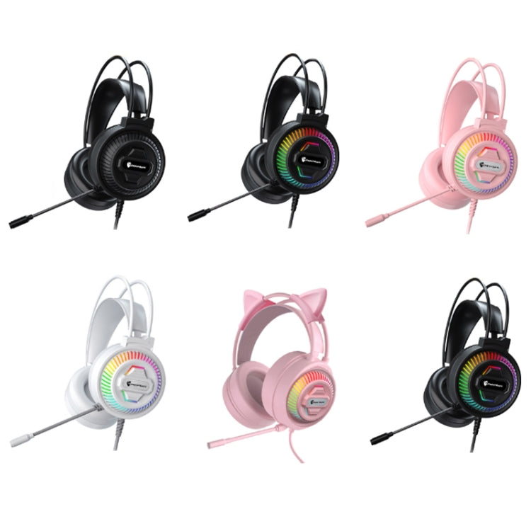 PANTSAN PSH-400 USB Computer Head-Mounted Luminous RGB Wired Headset, Specification:3.5mm Pink - Multimedia Headset by PANTSAN | Online Shopping South Africa | PMC TechLife | Buy Now Pay Later Mobicred