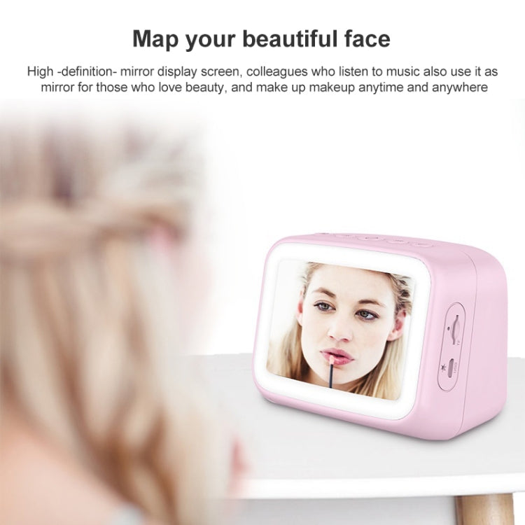 AEC BT-511 Mini LED HD Mirror Bluetooth Speaker, Support 32GB TF Card & 3.5mm AUX & Dual Alarm Clock & Real-time Temperature & Hands-free Calling(White) - free shipping - PMC TechLife - Order now!