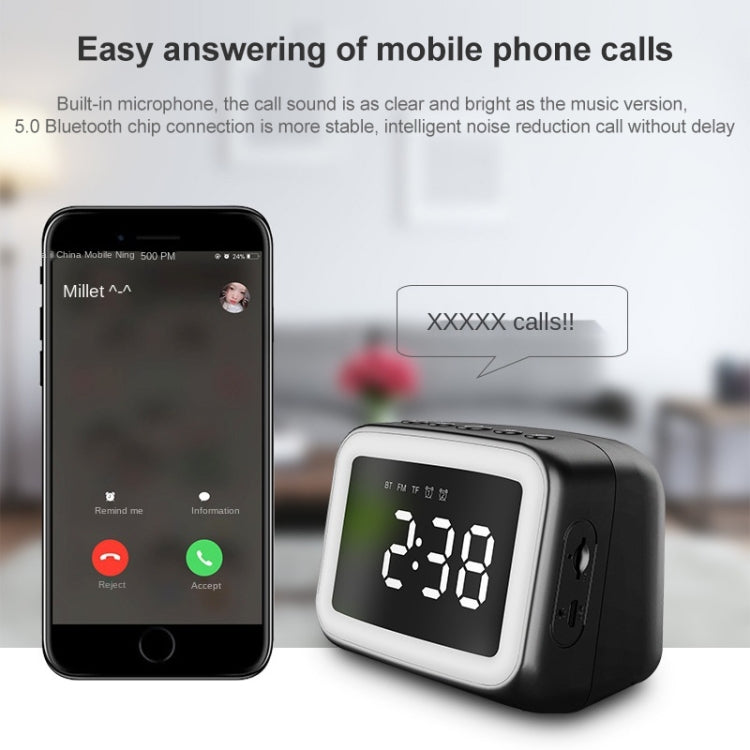 AEC BT-511 Mini LED HD Mirror Bluetooth Speaker, Support 32GB TF Card & 3.5mm AUX & Dual Alarm Clock & Real-time Temperature & Hands-free Calling(Red) - Mini Speaker by AEC | Online Shopping South Africa | PMC TechLife | Buy Now Pay Later Mobicred