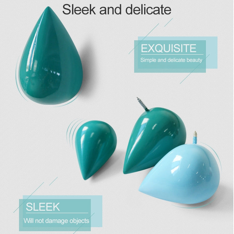 Creative Water Droplets Wall Hooks Home Decoration Resin Mural 3D Coat Hook Single Hooks Wall Hanger, Size:Small Size(Green) - Shelf & Hooks by PMC TechLife | Online Shopping South Africa | PMC TechLife | Buy Now Pay Later Mobicred