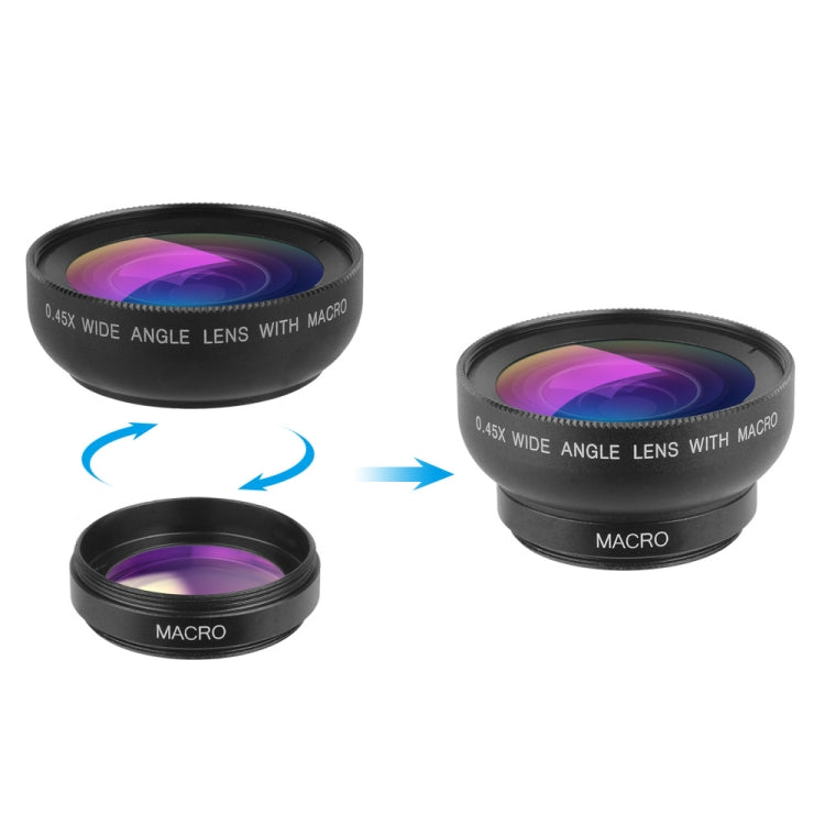 0.45X Ultra Wide Macro Combination Phone Lens with Clip(APL-0.45XWM) - free shipping - PMC TechLife - Order now!