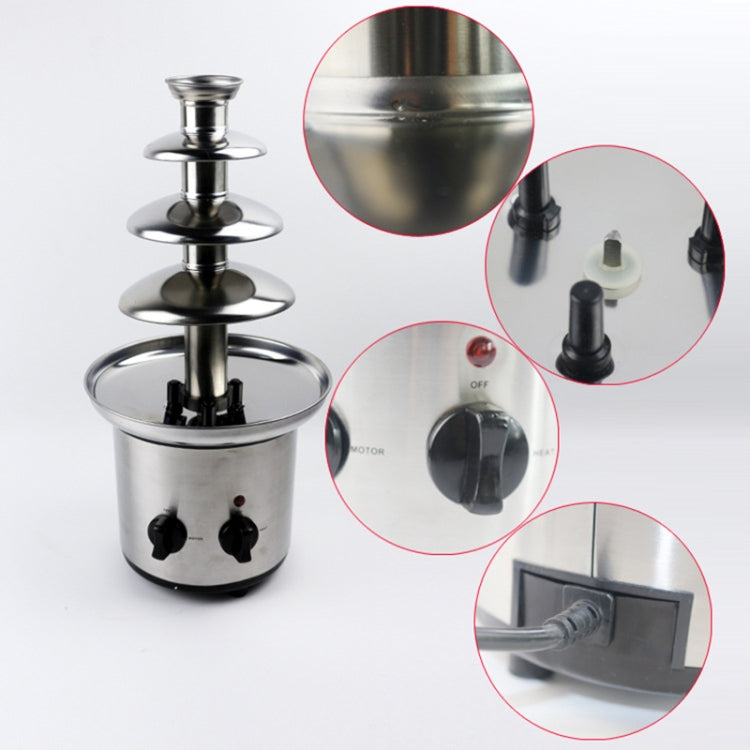 4 Layers Electrical Chocolate Fountain Chocolate Melt Fondue Waterfall Machine - free shipping - PMC TechLife - Order now!