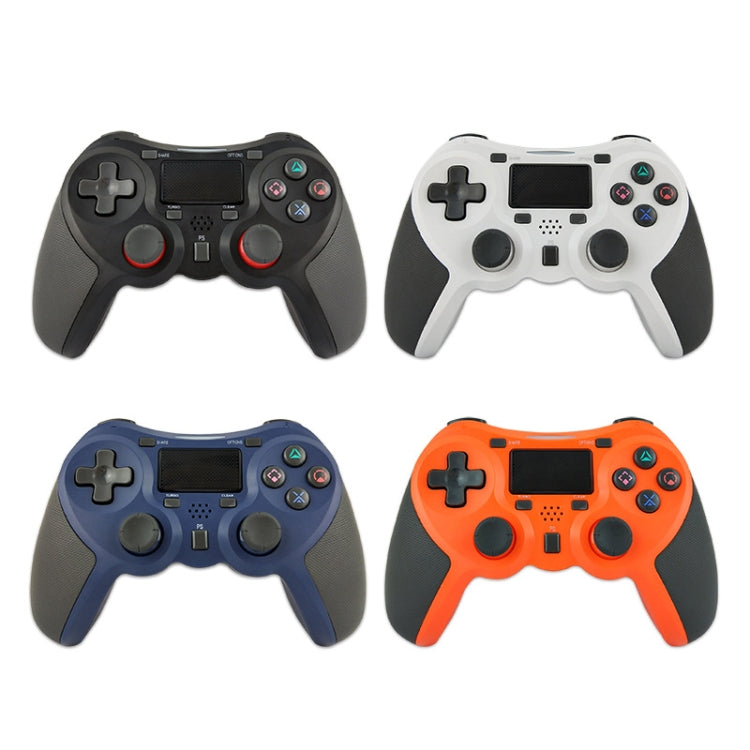 Rubberized Wireless Game Controller Bluetooth Handle for PS4 Host(White) - Gamepads by PMC TechLife | Online Shopping South Africa | PMC TechLife
