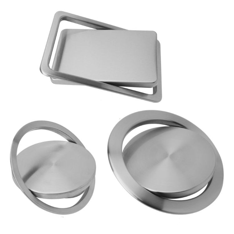 Embedded Type Stainless Steel Swing Cover Flip Kitchen Countertop Trash Can Lid  Cap, Size:Square 16.2x22.7cm(Silver) - Trash Bin & Bags by PMC TechLife | Online Shopping South Africa | PMC TechLife | Buy Now Pay Later Mobicred