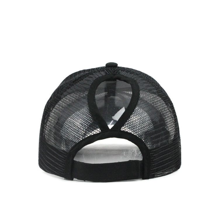 Summer Cotton Mesh Opening Ponytail Hat Sunscreen Baseball Cap, Specification:No Mark(Black) - Peaked Cap by PMC Jewellery | Online Shopping South Africa | PMC Jewellery