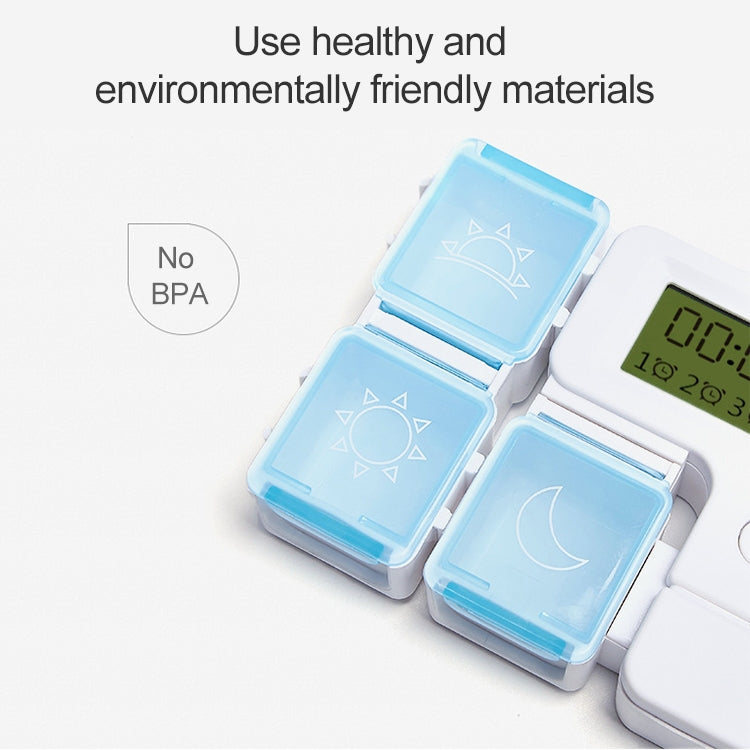 Portable Intelligent Plastic Storage Box Electronic Timing Reminder Medicine Boxes(Sky Blue) - free shipping - PMC TechLife - Order now!