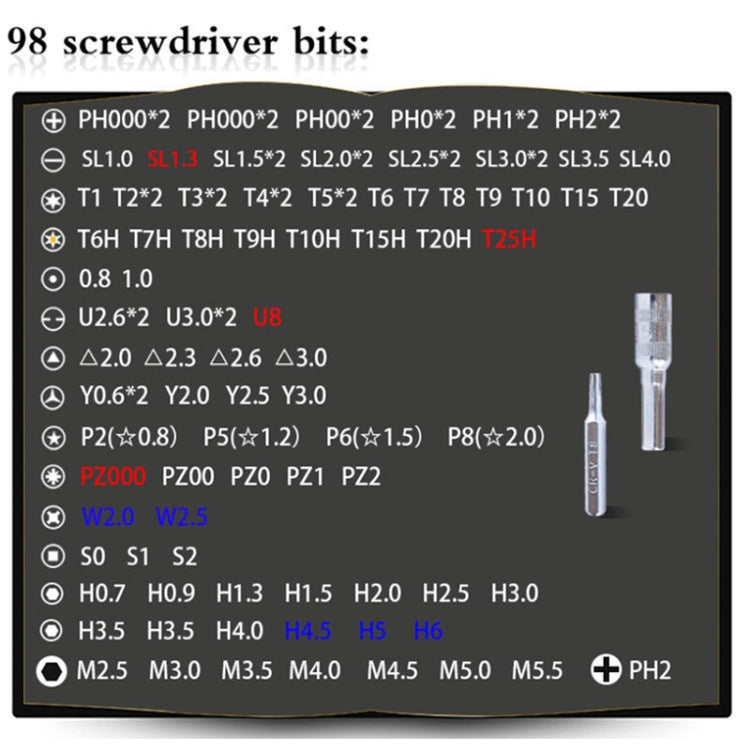 110 in 1 Magnetic Plum Screwdriver Mobile Phone Disassembly Repair Tool(Black) - Screwdriver Set by PMC TechLife | Online Shopping South Africa | PMC TechLife