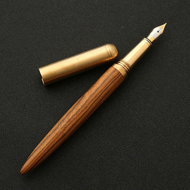 Luxury Wood Fountain Pen School Office Writing Ink Pen Stationery Gifts Supplies(Tiger wood) - Fountain Pens by PMC Jewellery | Online Shopping South Africa | PMC Jewellery