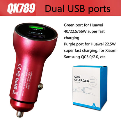 QIAKEY QK789 Dual Ports Fast Charge Car Charger(Red) - Car Charger by QIAKEY | Online Shopping South Africa | PMC Jewellery