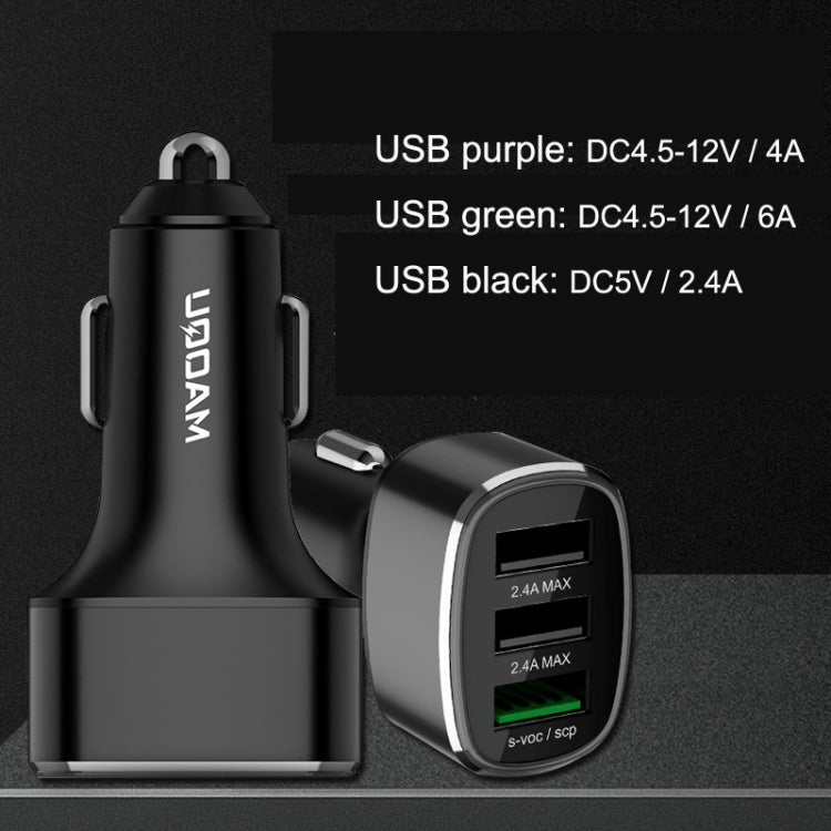 QIAKEY GT680 3 USB Ports Fast Charge Car Charger(Gray) - Car Charger by QIAKEY | Online Shopping South Africa | PMC TechLife | Buy Now Pay Later Mobicred