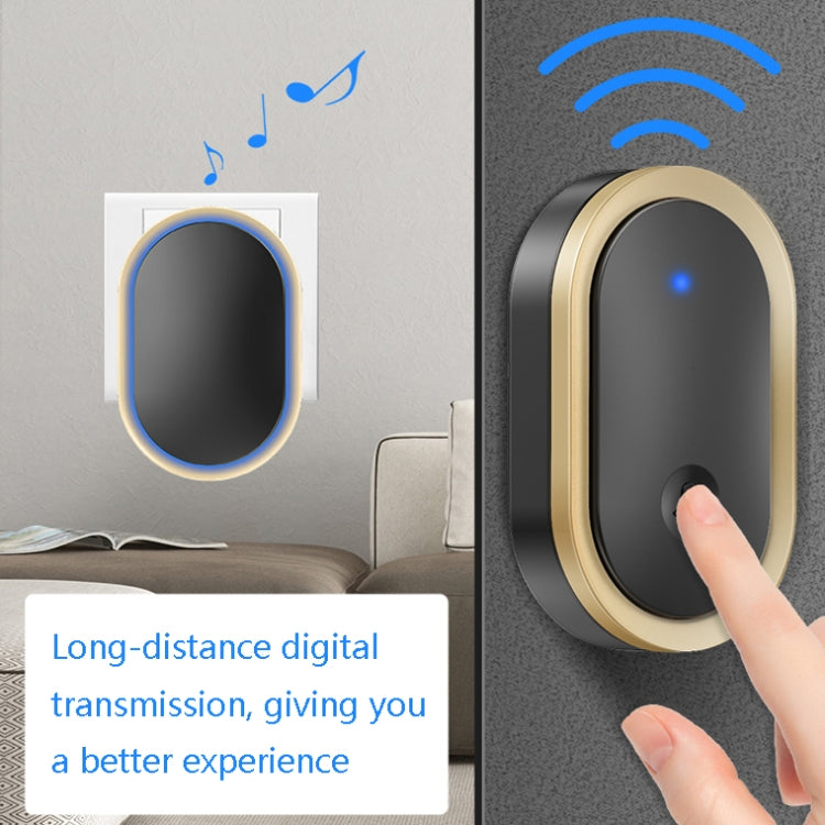 CACAZI A99 Home Smart Remote Control Doorbell Elderly Pager, Style:UK Plug(Black) - Wireless Doorbell by CACAZI | Online Shopping South Africa | PMC TechLife | Buy Now Pay Later Mobicred