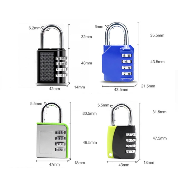 Four Digits Combination Lock Lluggage Gym Anti-theft Padlock, Style:8024 - free shipping - PMC TechLife - Order now!