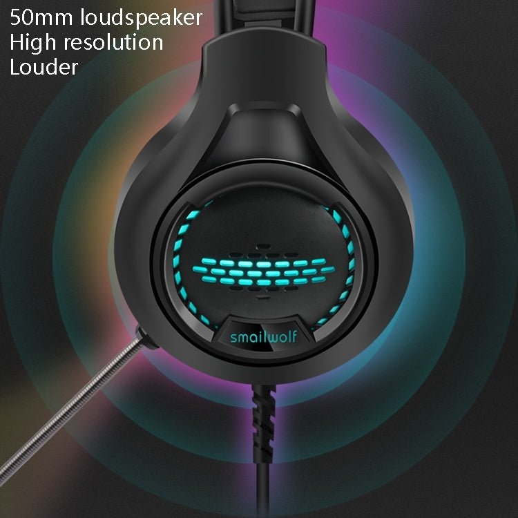 Smailwolf AK3 3.5mm Double Plug Version Game Wired Luminous Desktop Computer Headset(White) - free shipping - PMC TechLife - Order now!