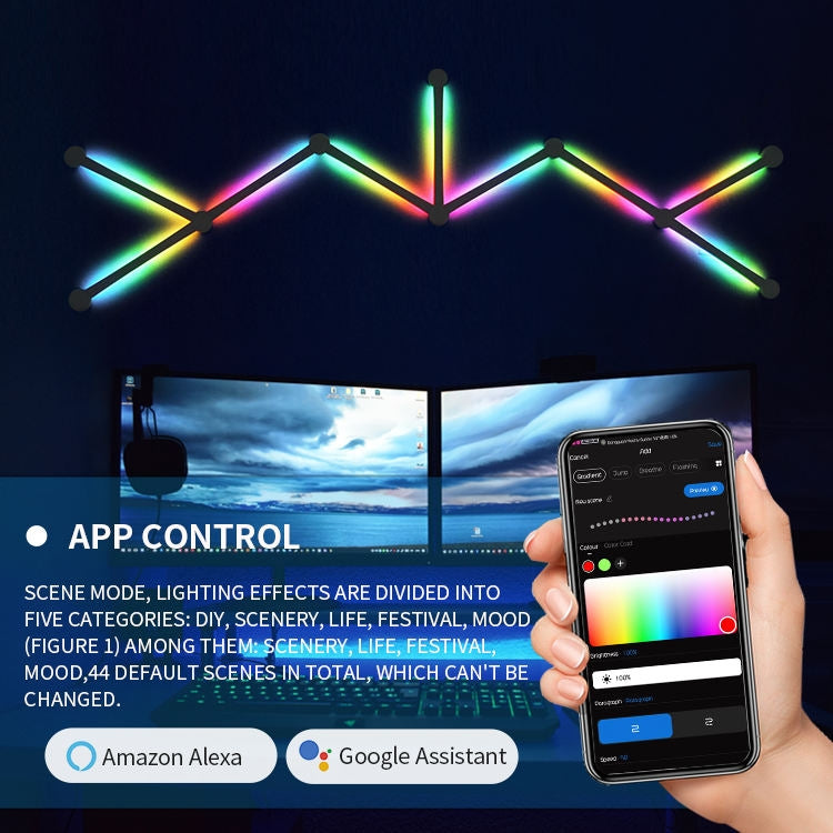 JSK-P22 Smart RGB Mosaic Light Rhythm Light Support Amazon Alexa / Google Assistant /DuerOS UK Plug(White) - Novelty Lighting by PMC TechLife | Online Shopping South Africa | PMC TechLife