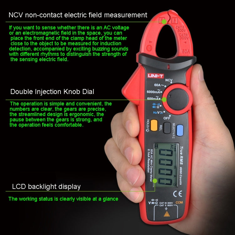 UNI-T UT211B  60A Digital Clamp Meter AC DC Voltage Detector - free shipping - PMC TechLife - Order now!