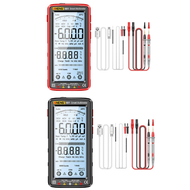 ANENG 681 LCD Digital Display Screen Smart Automatic Range Rechargeable Multimeter(Black) - free shipping - PMC TechLife - Order now!