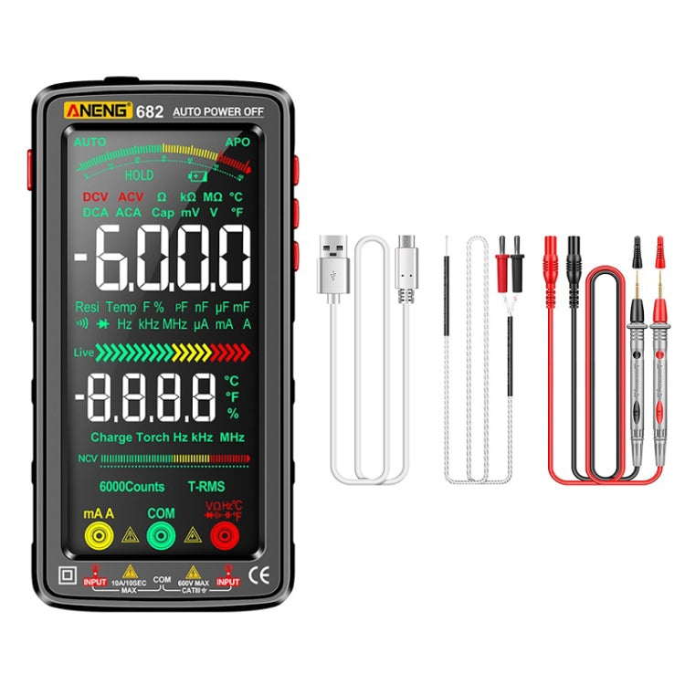 ANENG 682 Smart VA Reverse Display Automatic Range Rechargeable Multimeter(Black) - free shipping - PMC TechLife - Order now!