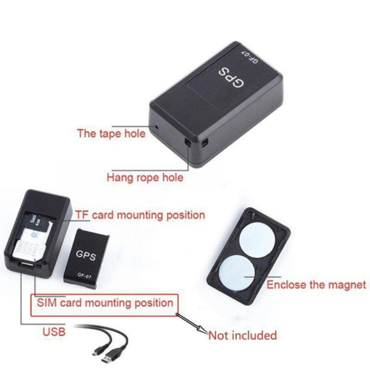 GF07 Locator Mini GPS Tracking Strong Magnetic Positioning Adsorption Anti Lost Device Voice Control Recordable(Black) - Personal Tracker by PMC Jewellery | Online Shopping South Africa | PMC Jewellery