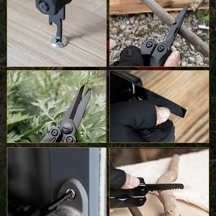 10 in 1 Outdoor Camping Survival Tool Foldable Multifunctional Pocket Scissors(Black) - Emergency Tools by PMC TechLife | Online Shopping South Africa | PMC TechLife