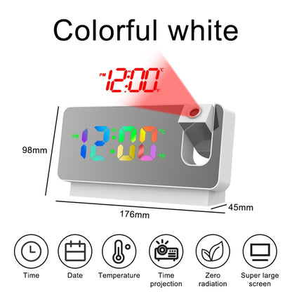 S282 Colorful Font Mute Electronic Digital Clock Mirror Projection Alarm Clock(Black Shell) - Alarm Clocks by PMC Jewellery | Online Shopping South Africa | PMC Jewellery