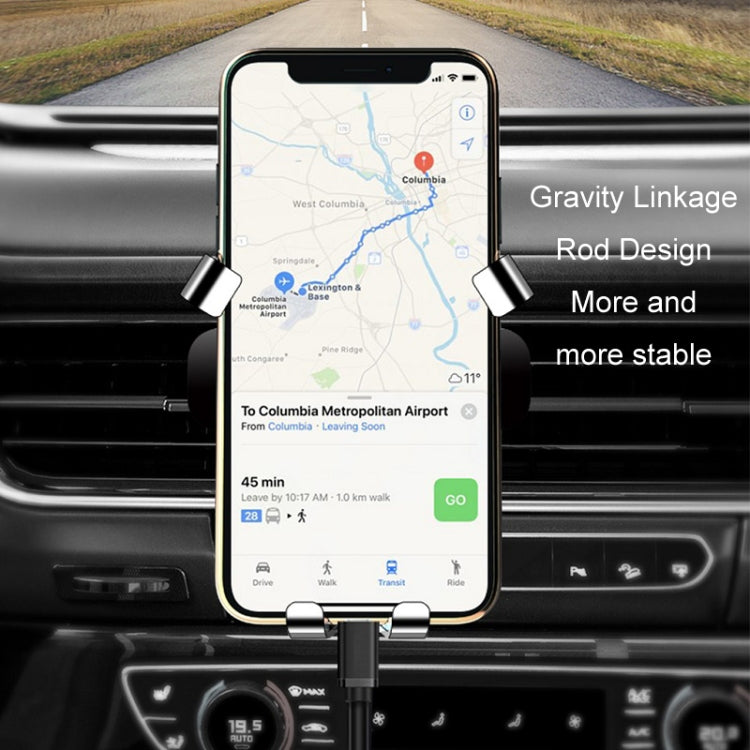 650 Vehicle-mounted Mobile Phone Gravity Bracket Air Outlet Navigation Holder, Color:Paste Black - Car Holders by PMC TechLife | Online Shopping South Africa | PMC TechLife