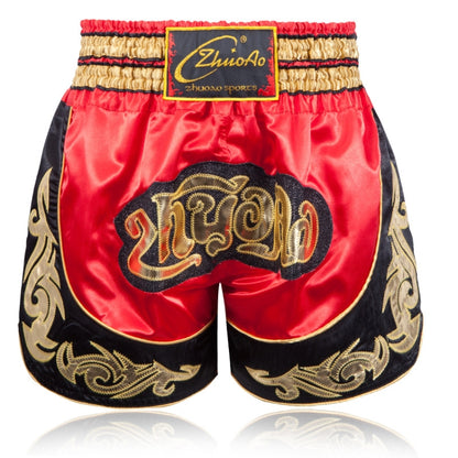 ZhuoAo Muay Thai/Boxing/Sanshou/Fighting Shorts for Men and Women, Size:XXL(Red Black Stitching) - Sportswear by ZhuoAo | Online Shopping South Africa | PMC Jewellery | Buy Now Pay Later Mobicred