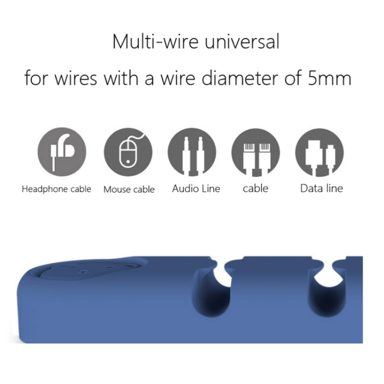5 PCS 4 Holes Bear Silicone Desktop Data Cable Organizing And Fixing Device(Lemon Yellow) - Cable Organizer by PMC TechLife | Online Shopping South Africa | PMC TechLife