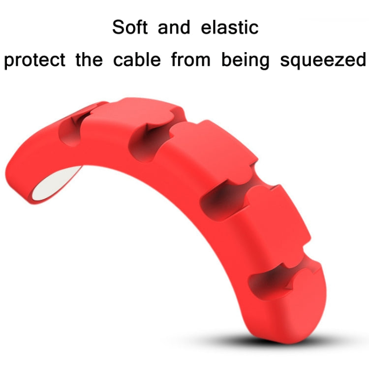 5 PCS 4 Holes Bear Silicone Desktop Data Cable Organizing And Fixing Device(Sand Pink) - Cable Organizer by PMC TechLife | Online Shopping South Africa | PMC TechLife
