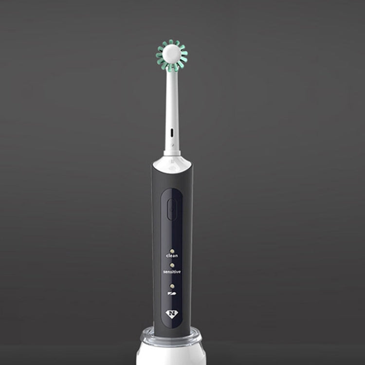 Wireless Rechargeable Waterproof Electric Toothbrush Rotary Brush Head(Black) - Toothbrushes by PMC Jewellery | Online Shopping South Africa | PMC Jewellery