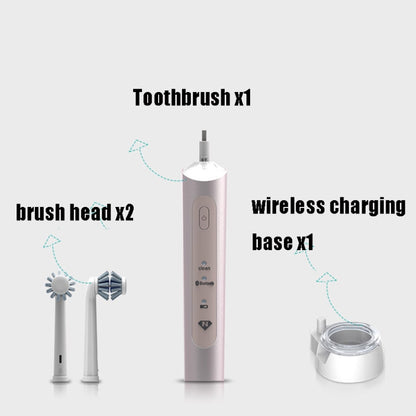 Wireless Rechargeable Waterproof Electric Toothbrush Rotary Brush Head(Black) - Toothbrushes by PMC Jewellery | Online Shopping South Africa | PMC Jewellery