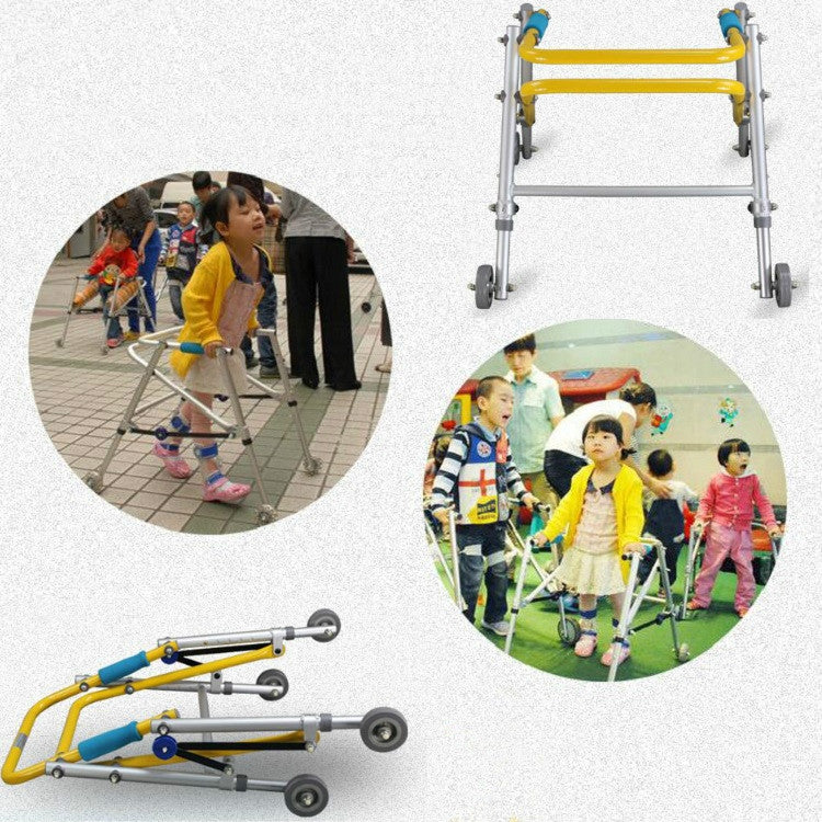 Directional Four-wheel Walker With Cerebral Palsy Children Rehabilitation Training Equipment Walker Standing Frame, Specification: 4071 Large(Foggy Silver) - Mobility Aids by PMC Jewellery | Online Shopping South Africa | PMC Jewellery