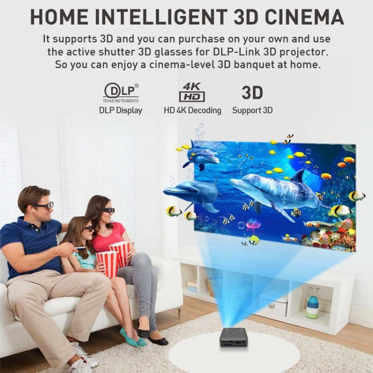 P11 854x480 DLP Mini Smart Projector With Infrared Remote Control, Android 9.0, 2GB+16GB, Support 2.4G/5G WiFi, Bluetooth, TF Card(Silver Gray) - LED Projector by PMC Jewellery | Online Shopping South Africa | PMC Jewellery