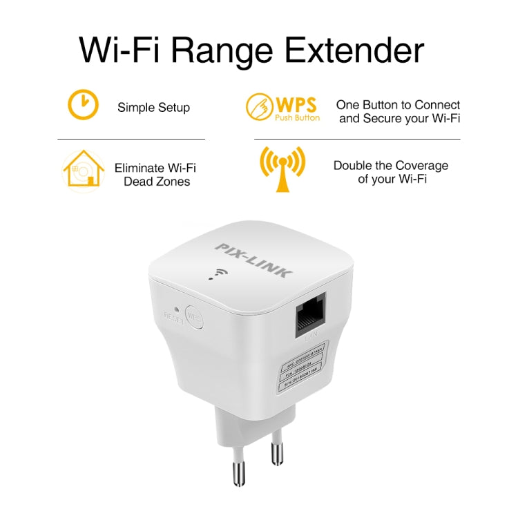 PIXLINK WR12 300Mbps WIFI Signal Amplification Enhanced Repeater, Plug Type:UK Plug - free shipping - PMC TechLife - Order now!